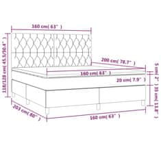 Vidaxl Box spring postelja z vzmetnico temno rjava 160x200 cm blago