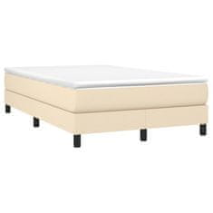 Greatstore Box spring postelja z vzmetnico krem 120x190 cm blago