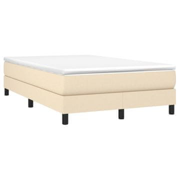 Vidaxl Box spring postelja z vzmetnico krem 120x190 cm blago