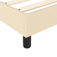 Vidaxl Box spring postelja z vzmetnico krem 160x200 cm blago