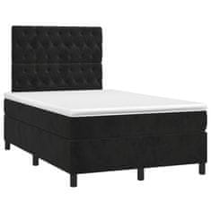Vidaxl Box spring postelja z vzmetnico črna 120x200 cm žamet