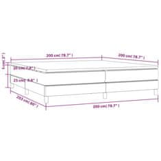 Vidaxl Box spring postelja z vzmetnico krem 200x200 cm blago