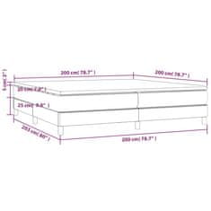 Vidaxl Box spring postelja z vzmetnico moder 200x200 cm blago