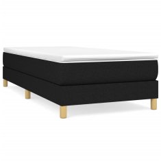 Vidaxl Box spring postelja z vzmetnico črna 100x200 cm blago