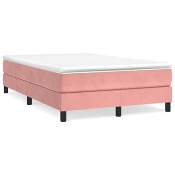 Vidaxl Box spring postelja z vzmetnico roza 120x200 cm žamet