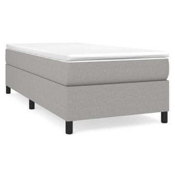 Vidaxl Box spring postelja z vzmetnico svetlo siva 90x200 cm blago