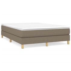 Vidaxl Box spring postelja z vzmetnico taupe 140x200 cm blago
