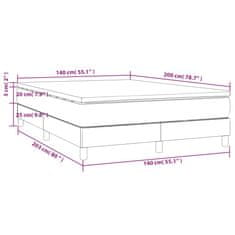Vidaxl Box spring postelja z vzmetnico rjav 140x200 cm umetno usnje