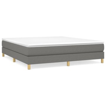 Vidaxl Box spring postelja z vzmetnico temno siva 160x200 cm blago