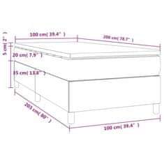 Vidaxl Box spring postelja z vzmetnico siva 100x200 cm umetno usnje