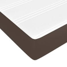 Vidaxl Box spring postelja z vzmetnico rjav 140x200 cm umetno usnje