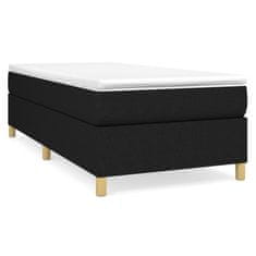 Vidaxl Box spring postelja z vzmetnico črna 90x200 cm blago