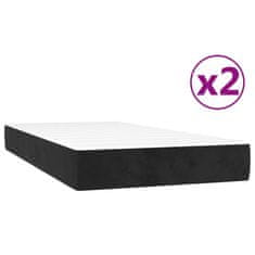 Vidaxl Box spring postelja z vzmetnico črna 200x200 cm žamet