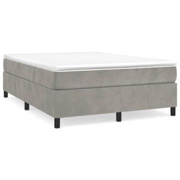 Vidaxl Box spring postelja z vzmetnico svetlo siv 140x190 cm žamet