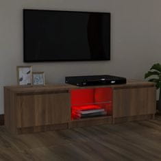 Vidaxl TV omarica z LED lučkami rjav hrast 140x40x35,5 cm