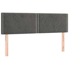 Vidaxl Box spring postelja z vzmetnico temno siva 140x200 cm žamet