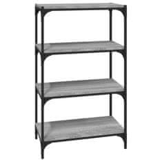 Greatstore Knjižna omara siva sonoma 60x33x100 cm inženirski les in jeklo