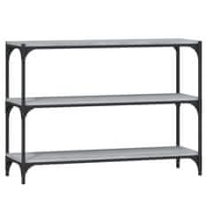 Greatstore Knjižna omara siva sonoma 100x33x70,5 cm inž. les in jeklo