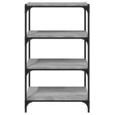 Greatstore Knjižna omara siva sonoma 60x33x100 cm inženirski les in jeklo