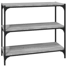 Greatstore Knjižna omara siva sonoma 80x33x70,5 cm inženirski les in jeklo