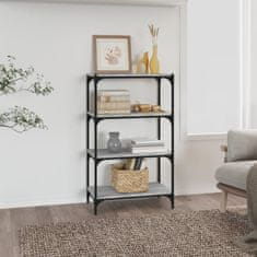 Greatstore Knjižna omara siva sonoma 60x33x100 cm inženirski les in jeklo