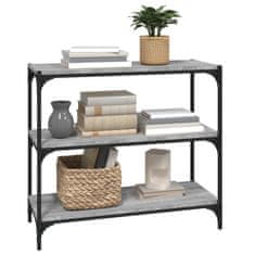 Greatstore Knjižna omara siva sonoma 80x33x70,5 cm inženirski les in jeklo