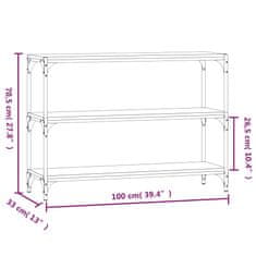 Greatstore Knjižna omara siva sonoma 100x33x70,5 cm inž. les in jeklo