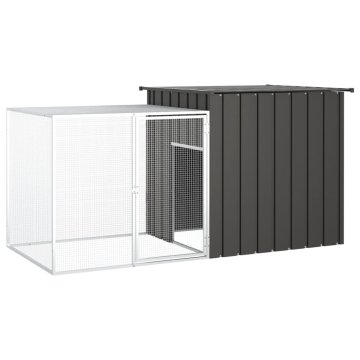 Vidaxl Kletka za zajce antracit 200x91x100 cm pocinkano jeklo