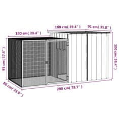 Vidaxl Kletka za zajce antracit 200x91x100 cm pocinkano jeklo