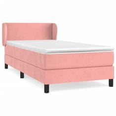 Vidaxl Box spring postelja z vzmetnico roza 90x190 cm žamet