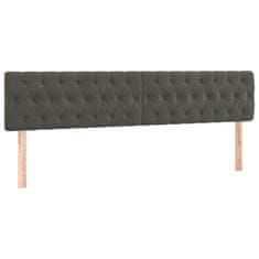 Vidaxl Box spring postelja z vzmetnico temno siva 200x200 cm žamet