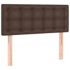 Vidaxl Box spring postelja z vzmetnico rjava 90x200 cm umetno usnje