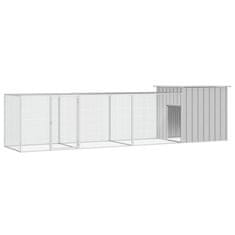 Greatstore Kokošnjak siv 400x91x100 cm pocinkano jeklo