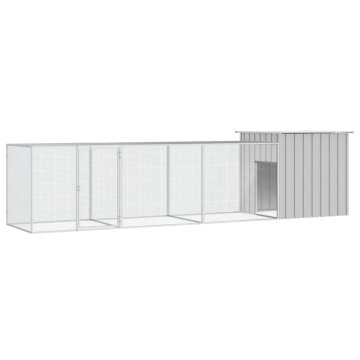 Vidaxl Kokošnjak siv 400x91x100 cm pocinkano jeklo