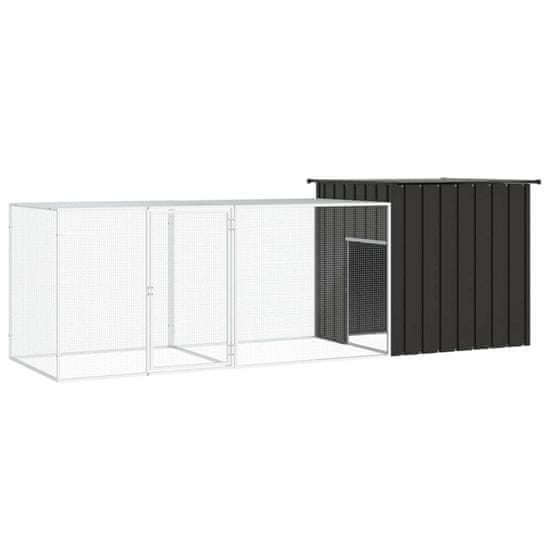 Vidaxl Kokošnjak antracit 300x91x100 cm pocinkano jeklo