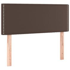 Vidaxl Box spring postelja z vzmetnico rjava 90x200 cm umetno usnje