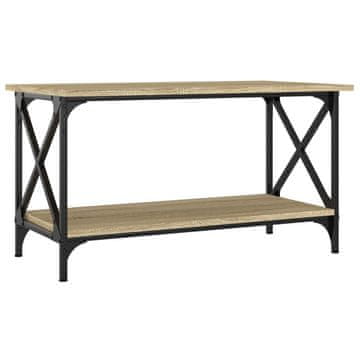 Greatstore Klubska mizica sonoma hrast 80x45x45 inženirski les in železo