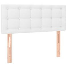 Vidaxl Box spring postelja z vzmetnico bela 90x200 cm umetno usnje