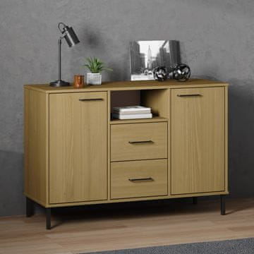 Vidaxl vidaXL OSLO Predalnik, kovinske noge, rjave barve, 113x40x77 cm