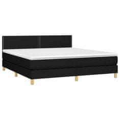 Vidaxl Box spring postelja z vzmetnico črna 160x200 cm blago