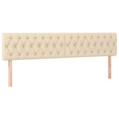 Vidaxl Box spring postelja z vzmetnico LED krem 200x200 cm blago