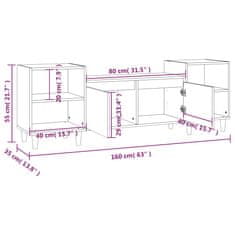 Vidaxl TV omarica sonoma hrast 160x35x55 cm inženirski les