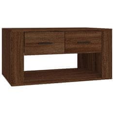 Vidaxl Klubska mizica rjavi hrast 80x50x40 cm inženirski les