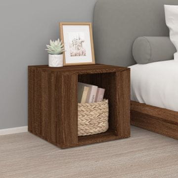 Vidaxl vidaXL Nočna omarica rjav hrast 41x40x36 cm material na osnovi lesa