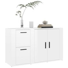 Vidaxl Komoda visok sijaj bela 100x33x59,5 cm inženirski les
