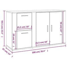 Vidaxl Komoda betonsko siva 100x33x59,5 cm inženirski les