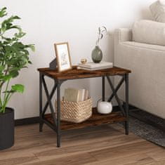 Vidaxl Stranska mizica dimljen hrast 55x38x45 cm inženirski les