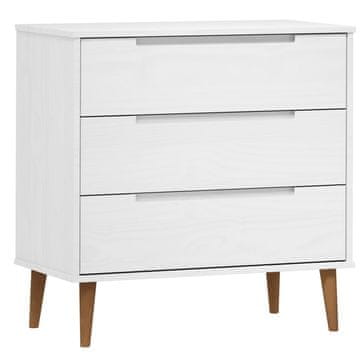 Vidaxl Predalnik MOLDE bel 80x40x80 cm trdna borovina