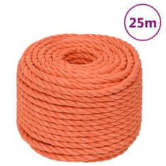 Vidaxl Delovna vrv oranžna 14 mm 25 m polipropilen