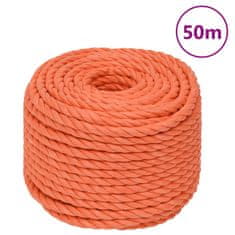 Vidaxl Delovna vrv oranžna 16 mm 50 m polipropilen